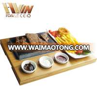 Restaurant Handy Lava Rock Grill Stone Set, Hot Cooking Steak Stone, Steak Stone And Plate Set