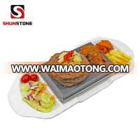 Amazion hottest selling Tableware ceramic,Lava stone set wholesale,BBQ stone plate steak cooking stone gift sets