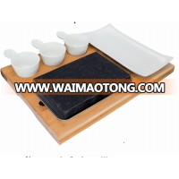 Steak Stone and Plate Set of 7,Steak On Stones Cooking Steaks Hot Rock Grill Plate,Lava Stone Steak cooking stone Set