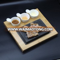 Black steak cooking grill lava stone,Basalt Steak Grill Plate Lava Stone For Cooking BBQ Grill