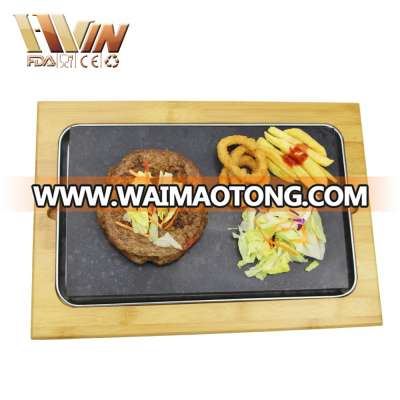 Hot Lava Cooking Stone with Bamboo Tray and Stainless Steel Tray/Restaurant Cookware